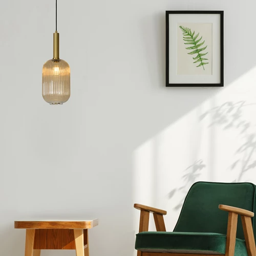 Lucide MALOTO - Suspension - Ø 20 cm - 1xE27 - Ambre - ambiance 1